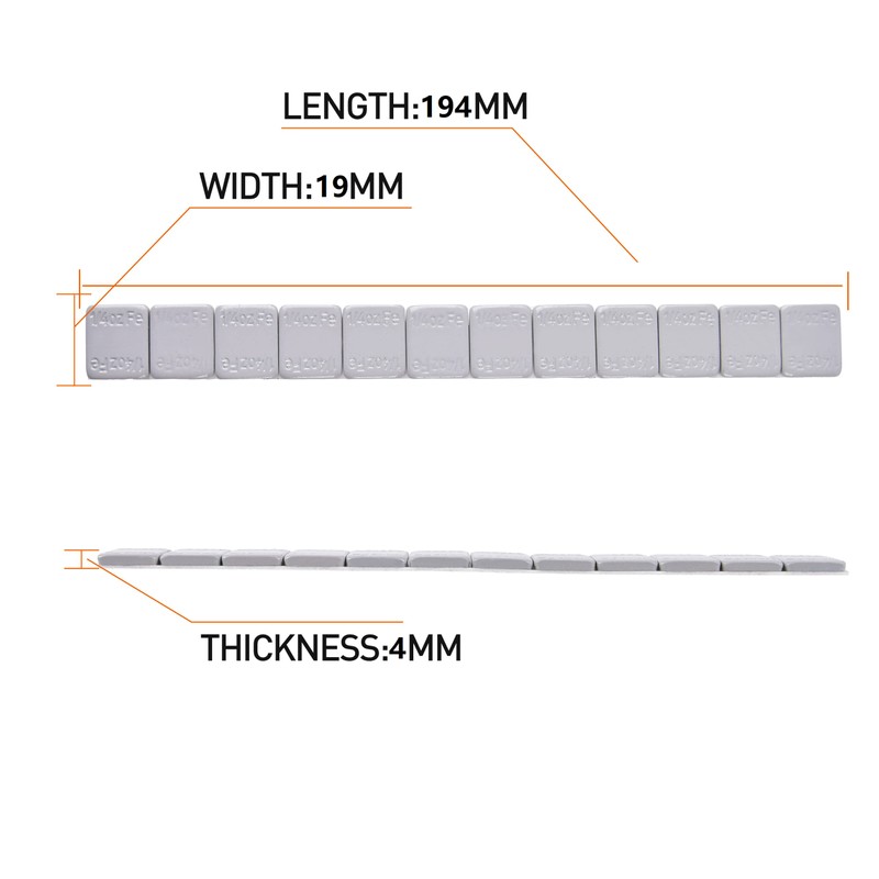 Aain 1/4oz,Stick on Adhesive Wheel Weights,576pcs,48strips/Box,Grey