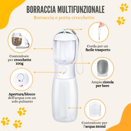 LexyFriend Trinkflasche für Hunde, Spaziergänge, 550 ml, Wasserflasche für Hunde, tragbar, Welpen, Trinkflasche, Trinkflasche, für Hunde und Katzen, luftdicht, robust (Rosa)