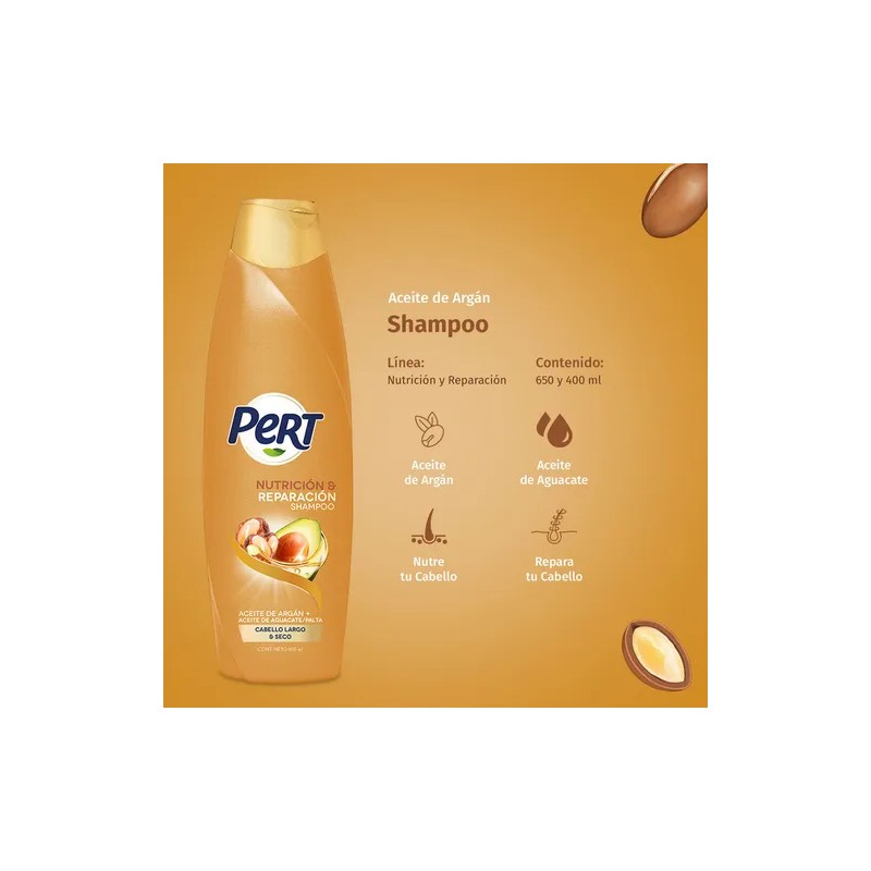 Pert, Shampoo Argn Y Aguacate, 650 Ml