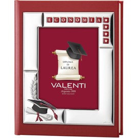 Valenti Argenti Customizable Graduation Photo Album Made of Red Faux Leather with Black Hat