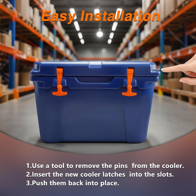 RUHUALIFE 2 Pack Orange Lid Latches Replacements Hard Cooler Handle