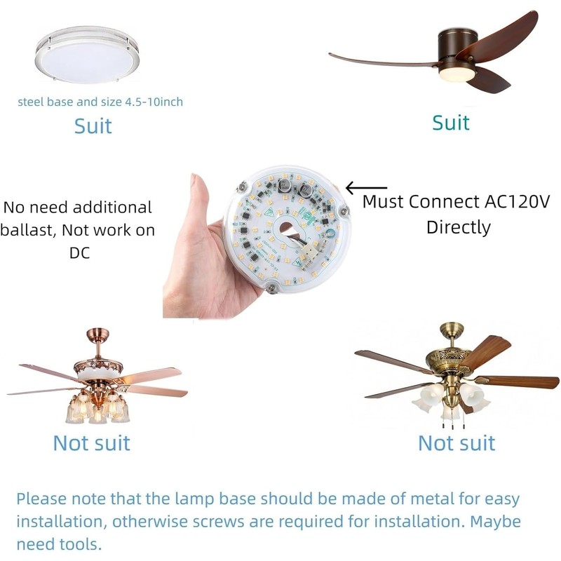 4 inch LED Retrofit Light Kit for Ceiling Fan Light