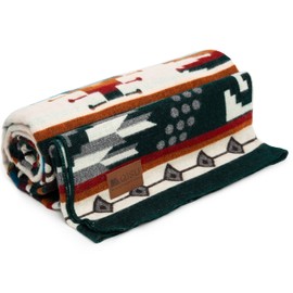 QISU Wool Blanket Throw | Large, Beautiful, Warm, Variegated, Handmade in Ecuador by Local Artisans | 94″ x 78″ | Ultra-Soft, Hypoallergenic, Breathable | Non-Itchy or Scratchy Fabric (Collard Trogon)