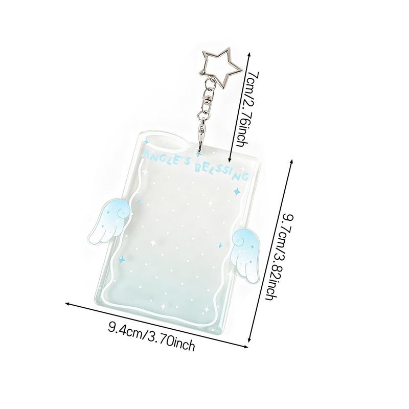 Angel Wing Photocard Holder Keychain 2 Pack- Clear Acrylic Photo
