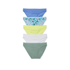 Victoria's Secret Women's Cotton Bikini Underwear, Moderate Coverage Panties for Women, Multi Pack, Spring Mix (XL)