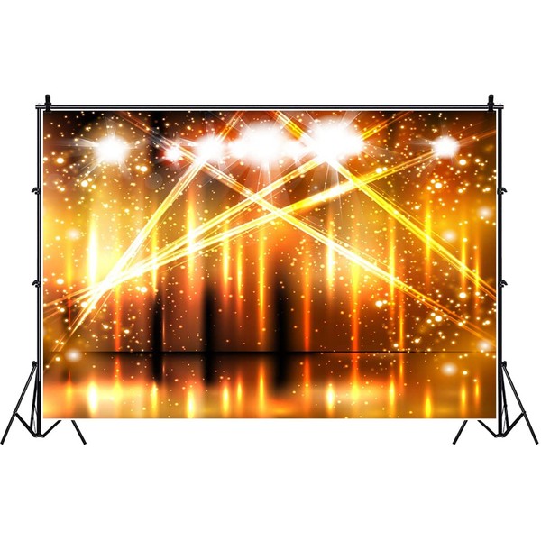Laeacco 10x7ft Splendid Dreamlike Stage Backdrop Bright Interlaced Lightspots Show