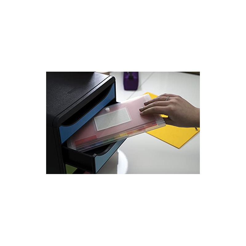 Exacompta 55398E Expander File A4 with Handle / 7 Coloured