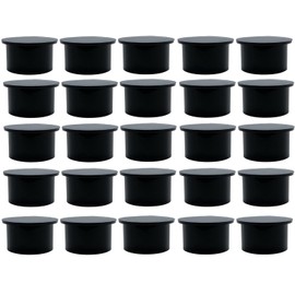 Poolzilla 25 Pack Black Pool Safety Fence Hole Cover | 1" Diameter That Fits Into a 1" Sleeve | Deck and Patio Safety Ground Caps