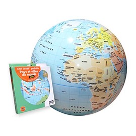 Caly Maxi Inflatable Globe, Countries and Cities of the World, 42 cm, 009F, Ocean Blue