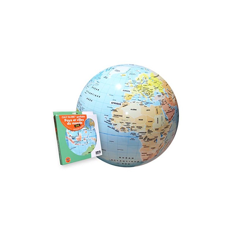 Caly Maxi Inflatable Globe, Countries and Cities of the World,
