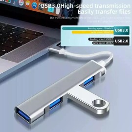 Unbranded 4 Port USB 3.0 Hub Splitter Adapter Charge High Speed For PC Laptop Mac Desktop