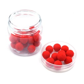Namvo 1 Box of 30pcs Fishing Bait Smell Balls Carp Bait Floating Fishing Bait Artificial Bait Beads Pops Up Odour Balls for Fishing Red Strawberry 8 mm
