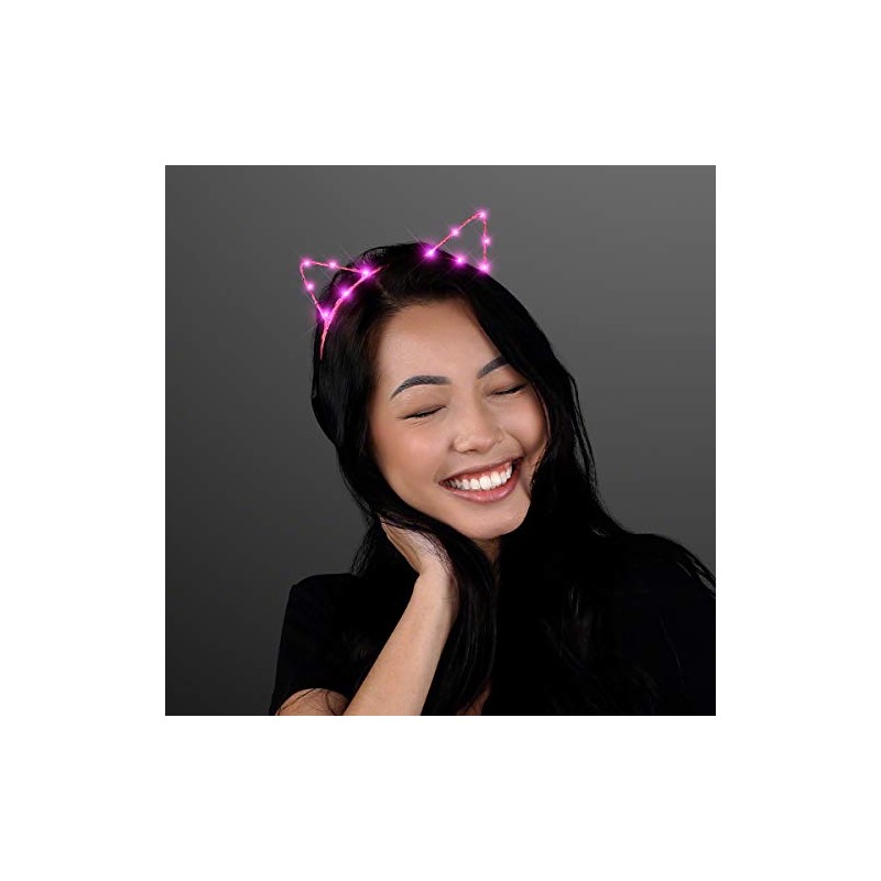Pink Starlight LED Kitty Light Up Cat Ears Headband