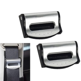 Car Seat Belt Adjuster, Car Seat Belt Clip, Safety Belt Buckle, Seat Belt Adjuster Clip, Non-Slip, Adjustable(Silver)