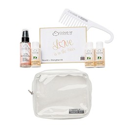 Cloud 10 Nourish + Strengthen (Travel Kit) - Cruelty Free, Wide Tooth Detangler Comb & TSA Compliant Carrying Case