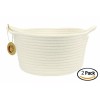 Orino 2pcs White Cotton Rope Storage Baskets with Handle Soft