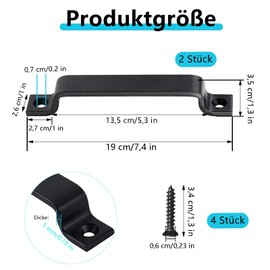 Barn Door Handle, Pack of 2 Sliding Door Handle, Sliding Door Handle, Barn Door Handle, Solid Steel Door Handle with Screws, Barn Door Handles for a Wooden Door (Black)