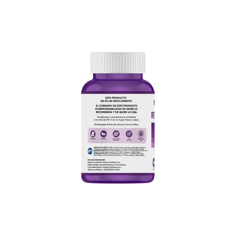 Multiblue Resveratrol Cápsulas Suplemento Alimenticio Vitamina Trans Mangostán Citrato Zinc