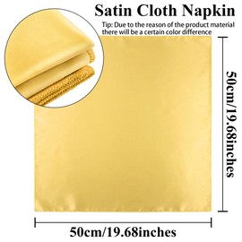 Aneco 12 Pieces Satin Napkin Square 20 x 20 Inches Dinner Napkins Weddings Party Napkin Soft Table Napkins for Romantic Weddings Party Dinner Decoration (Gold)