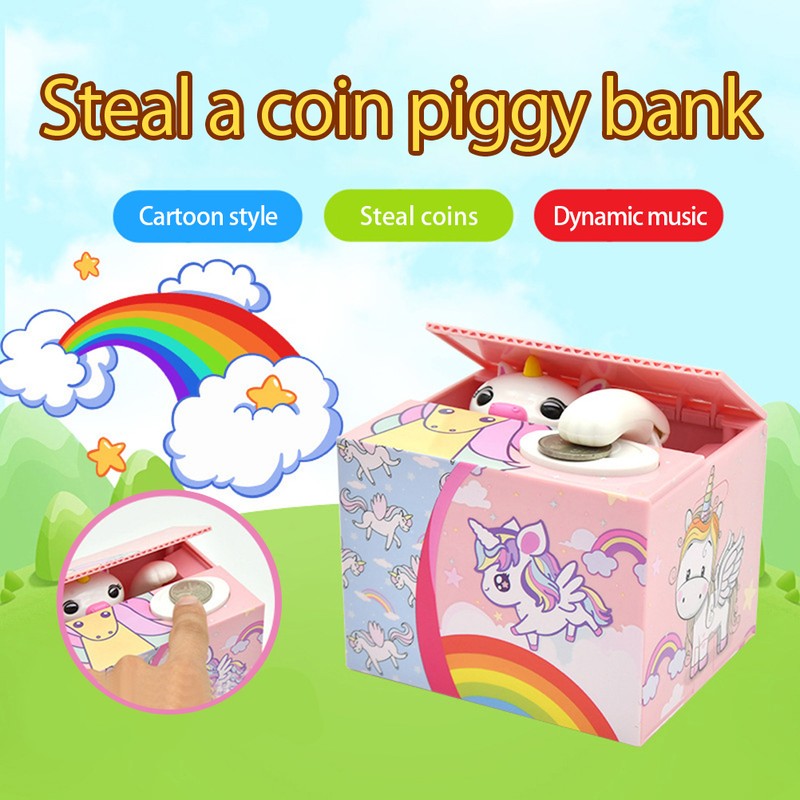 Christmas Stealing Coin Money Box Toy Santa Claus Piggy Bank
