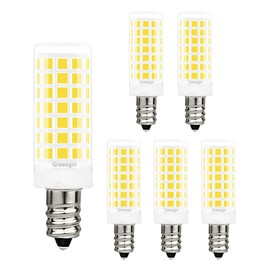 E12 LED Dimmable Bulb 7W T6 C7 Equivalent to Halogen 60W, Daylight White 6000K Candelabra for Ceiling Fan, Chandelier, Kx-2000 Bulbrite Replacement, AC 110-120V 6-Pack