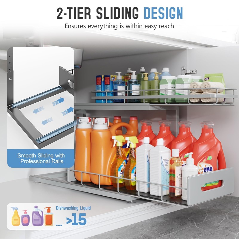 Biboraya 2 Pack 21 in Depth Pull Out Cabinet Storage