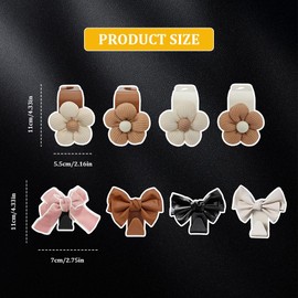 RGOAANC 2PCS Car Hooks for Purses and Bags, Cute Bow Car Seat Headrest Hook, Car Accessories Multipurpose Back Seat Hanger Storage Organize Universal for Vehicles (2PCS-Pink Bowknot)