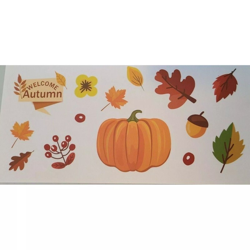 Unbranded 146 PCS 12 Sheets Thanksgiving Window Clings Fall Window