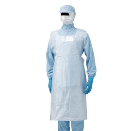 Midori Anzen Verde Poly Guard Apron, Unsterile, Disposable Aprons, Sleeveless, 50 Pieces, White