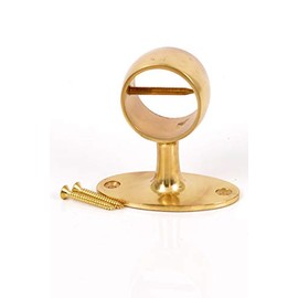 Polished Brass Oval Pipe Bracket for 24mm, 36mm Decking Rope Decking Brass Fittings (24MM Oval Pipe Bracket)