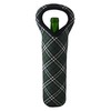 Wine Bodies Insulated Neoprene Bottle Tote Bag Featuring Green Plaid