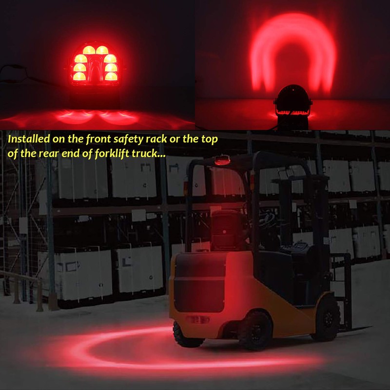 ONERAY Forklift Safety Light Red Arc LED Warning Light Warehouse