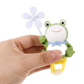 INOOMP Windmill Frog Bicycle Bell Frog Bicycle Horn with Propeller Cute Car Dashboard Decoration for Kids Adults