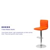 Flash Furniture Modern Orange Vinyl Adjustable Bar Stool with Back,