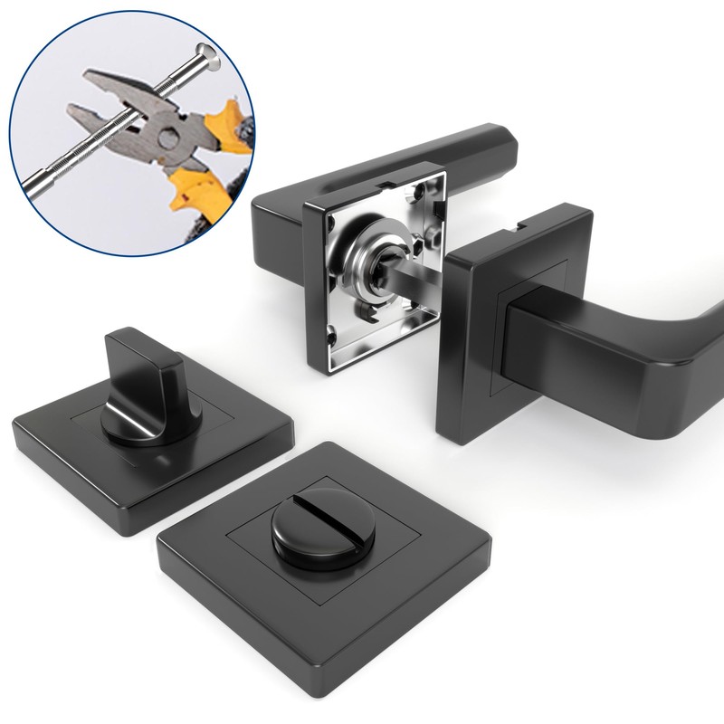 AwmnSrman Handle Set Toilet Bathroom Door Lock Cube Door Handles