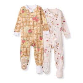 Burt's Bees Baby Baby Girls Pajamas, One-Piece Footed Sleeper PJs, Non-Slip Snug Fit for Infants 12, 18, and 24 Months