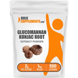 BulkSupplements.com Konjac Root Extract Powder - Konjac Root Powder - Glucomannan Powder - Konjac Powder - Fiber Supplement Powder - 2g (2000mg) per Serving, 500 Servings (1 Kilogram - 2.2 lbs)