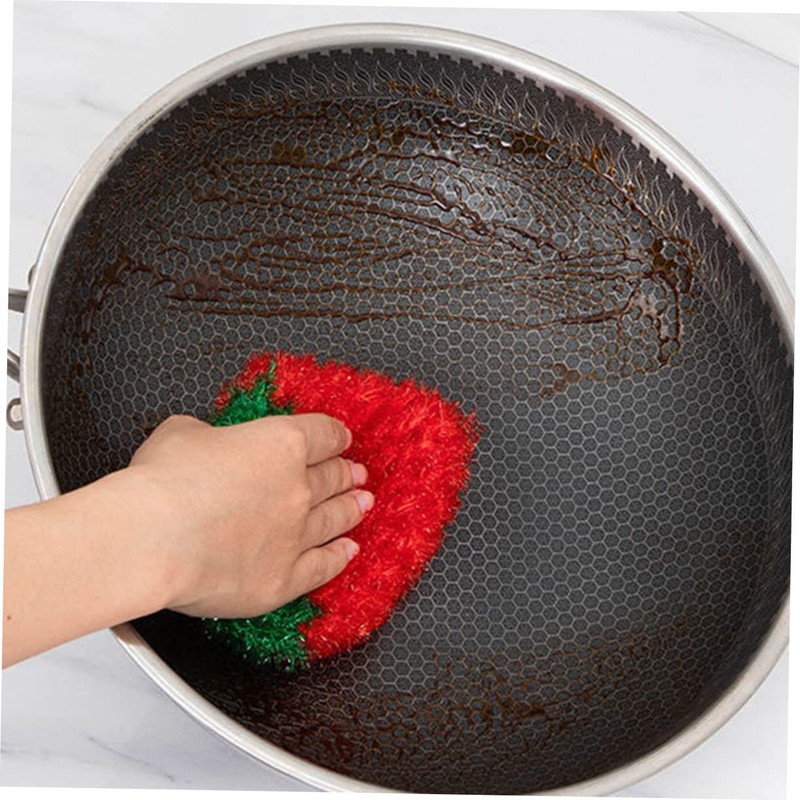 NOLITOY 3Pcs Strawberry Shaped Dish Towels Creative Washing Towels for