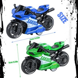 Danbghyuo Motorrad Spielzeug für Kinder,2 PCS Friktion & beweglicher Fahrer-Figur,motorrads Modell spielzeugs Mini Moto Geschenk,Spielzeug-Motorrad für Kinder Weihnachten GeburtstagParty Geschenke