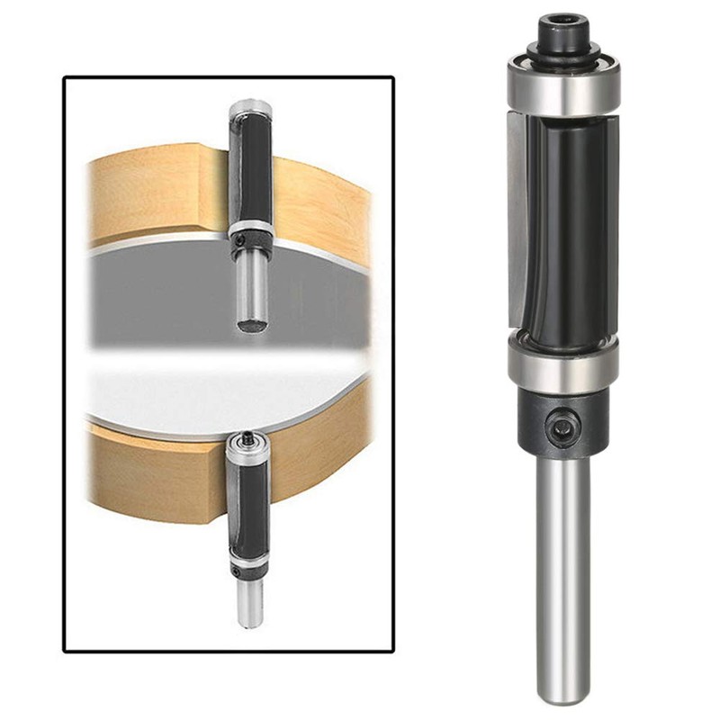 Bestgle Trimmer Bit Set Bearing Bit 2-Piece Router Bit 6.35mm