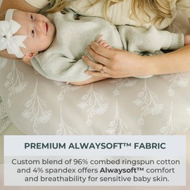 Pobibaby 1-Pack Premium Nursing Pillow Cover - Ultra Soft & Stretchy 96% Cotton, Breastfeeding Pillow Cover for Baby Boys and Girls (Wildflower)