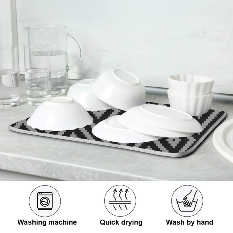Super Absorbent Dish Drying Mat Microfiber Fast-Drying Dish Mat 24"