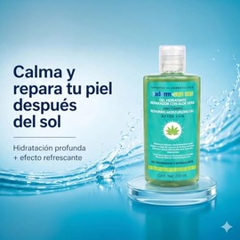 Exderm Sun SOS Gel Calmante y Regenerador After Sun 250ml, Gel de Aloe Vera y Caléndula al 7% para Quemaduras Solares e Irritación, Loción Post-Solar 