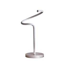 Ore International HBL2178 19" in Led Matte White Curvilinear S-Curve Spiral Tube Led Table Lamp
