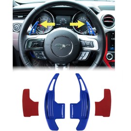 Steering Wheel Shift Paddle Extended Shifter Trim Cover for Ford Mustang 2015~2020 Interior Decoration Accessories Aluminum Alloy (Blue)