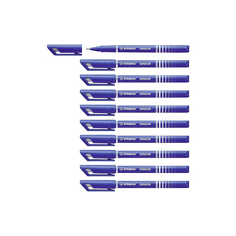 Stabilo Set of 10 Sensor Fineliner Pens 0.3 mm Felt