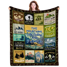 PIUFAM Hiking Gifts, Hiking Gifts for Women, Hiking Gifts for Men, for Hikers, Hiking Lovers Gifts, Hiking Gear for Women, Hiking Blanket for Hiker Outdoor RV Travel 50x60 in