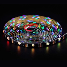 BTF-LIGHTING WS2815 Upgraded WS2812B Individually Addressable 16.4ft 150Pixels/LEDs RGB LED Flexible Strip Light 5050 SMD Programmable Magic Dream Color Dual Signal IP65 Waterproof DC12V Black PCB