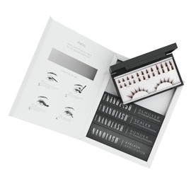 Set for Cluster Eyelashes for DIY Eyelash Extension at Home Nanolash - Complete Set for Eyelash Extension at House, 36 Eyelash Segments (Brown, FLIRTY)
