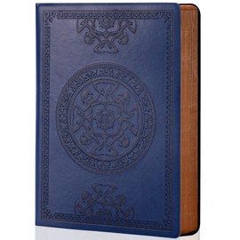 CAGIE Lined Journal for Men Soft Cover Notebook Leather Journals for Writing, 180 Lay Flat Vintage Mens Journal Personal Diary, 5.7'' X 8.3'', Blue